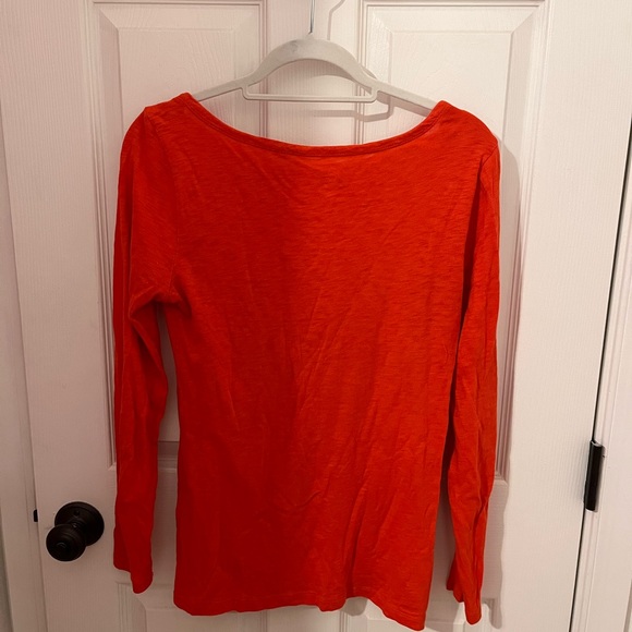 Orange JCrew Boatneck Long sleeve Painters T-shirt - Picture 5 of 8